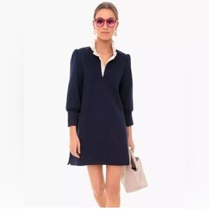 Nwot - Pomander Place - M Tuckernuck Charlotte Terry Shirt Dress Navy/Cream